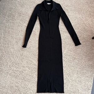 GOOD AMERICAN Rib Long Sleeve Midi Dress